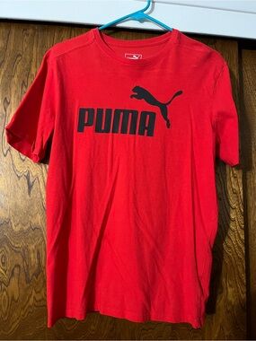 Puma Red Short-Sleeve Tee with Black Logo